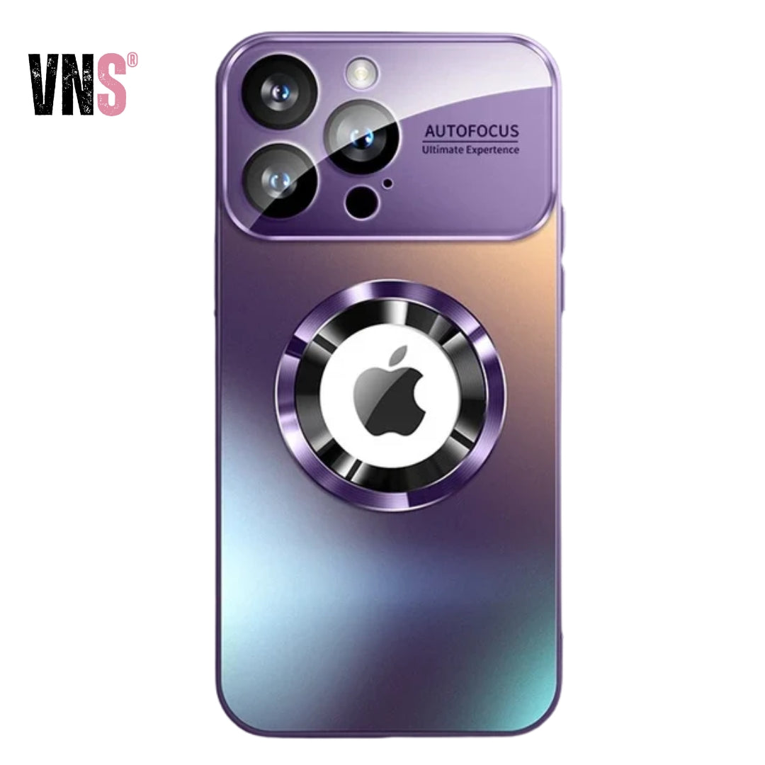 Fashionable Large Window Magnetic Phone Case,For iPhone 16 15 14 13 Pro Max, With Lens Protector,Magsafe Wireless Charging Case