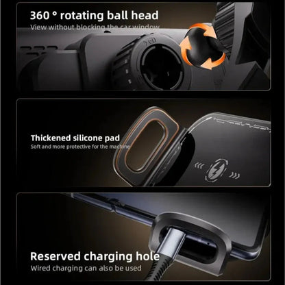 VNSPORT 360° Rotating 15W Wireless Car Fast Charger Mount