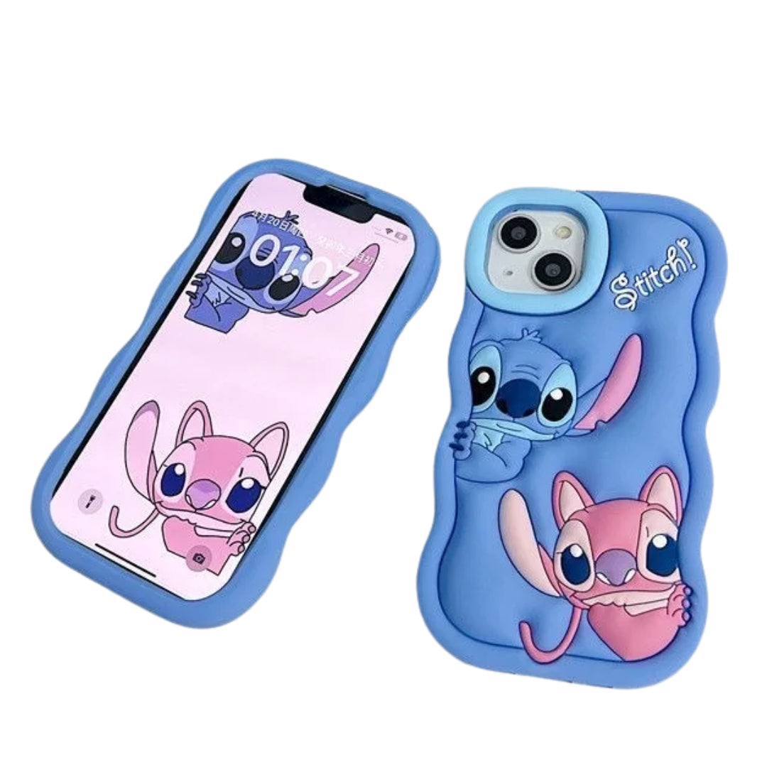 For Samsung Galaxy S24 Ultra S23 Plus S22 S21 S20 FE A53 A14 A54 A04E 3D Cartoon Silicon Wave Side Soft Phone Case