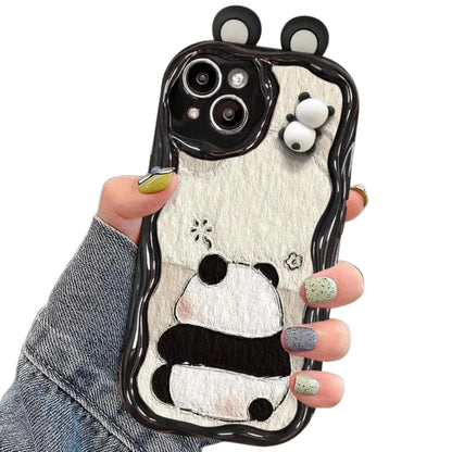 Cartoon Ear Wave TPU Soft Phone Back Case For iPhone 15 14 13 Mini 11 12 14 Pro Max X XS Max XR 7 8 Plus SE Capa