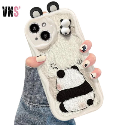 Cartoon Ear Wave TPU Soft Phone Back Case For iPhone 15 14 13 Mini 11 12 14 Pro Max X XS Max XR 7 8 Plus SE Capa