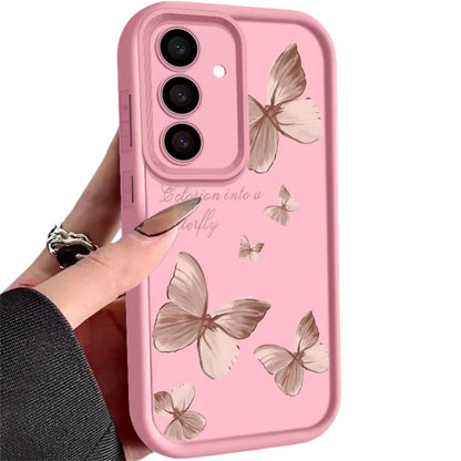 Gold Butterfly Soft TPU Case For Samsung Galaxy A55 A54 A15 A56 A16 A35 A53 A25 5G S25 S24 S23 S22 Ultra Plus S23 FE Phone Cover