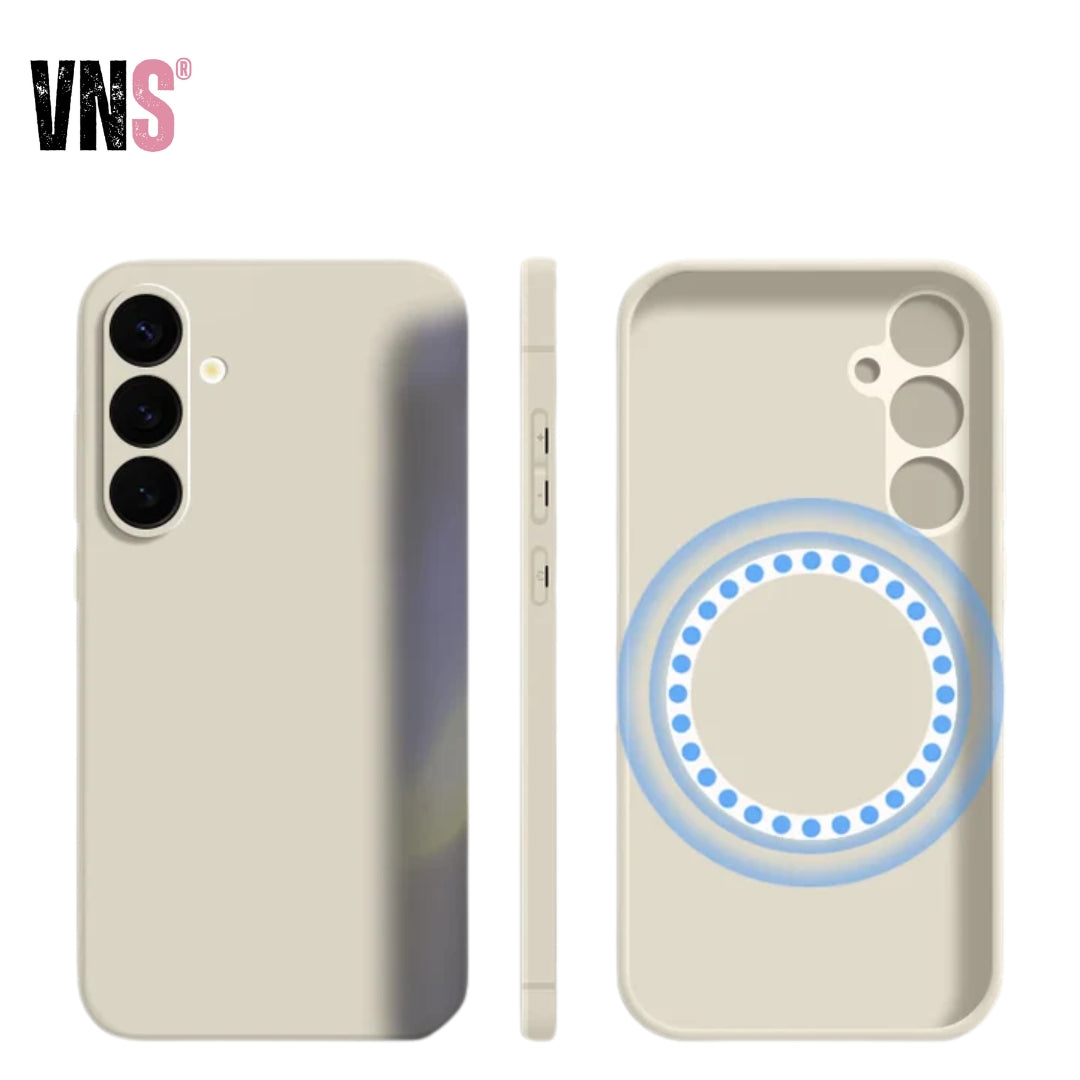 For Samsung Galaxy S24 S23 S22 S21 S25 Ultra Plus S23 S20 FE Case Luxury Magnetic For Magsafe Wireless Charge Silicone Cover