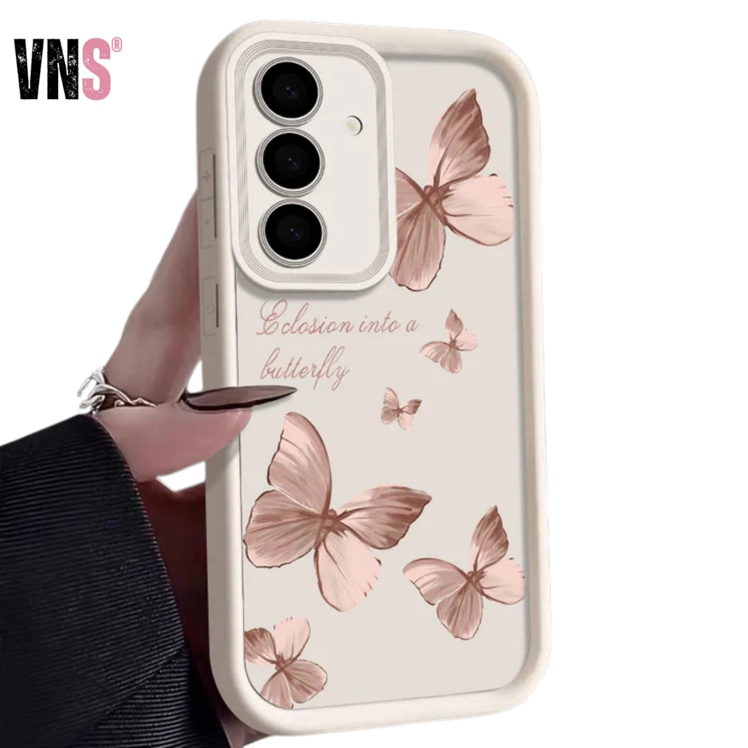 Gold Butterfly Soft TPU Case For Samsung Galaxy A55 A54 A15 A56 A16 A35 A53 A25 5G S25 S24 S23 S22 Ultra Plus S23 FE Phone Cover