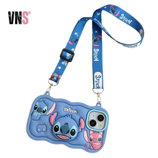 Cartoon Cute Head Holder Phone Case For iphone 16 15 14 Plus 13 12 Pro Max 11 With Lanyard Soft Silicone Cover