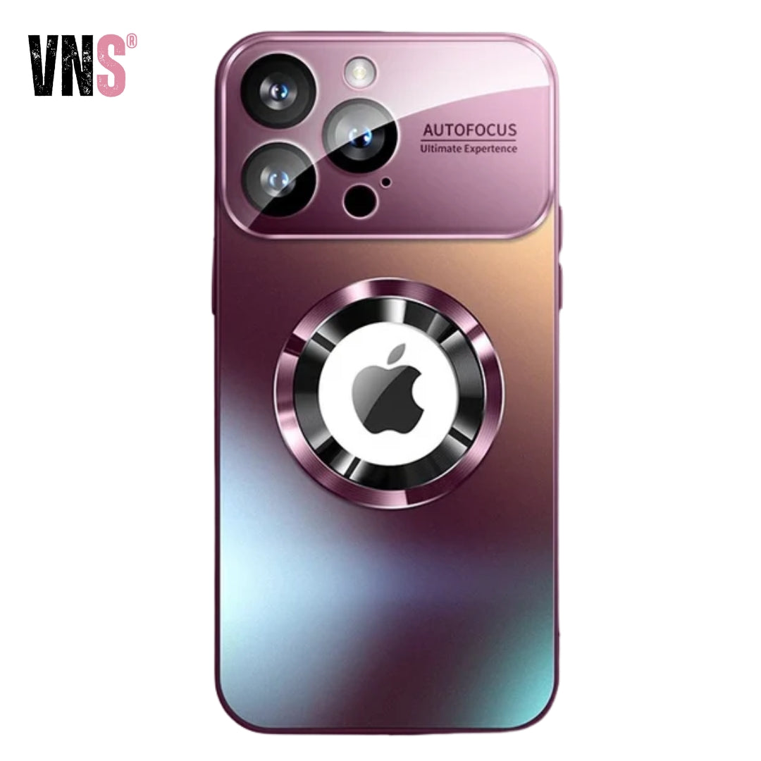 Fashionable Large Window Magnetic Phone Case,For iPhone 16 15 14 13 Pro Max, With Lens Protector,Magsafe Wireless Charging Case