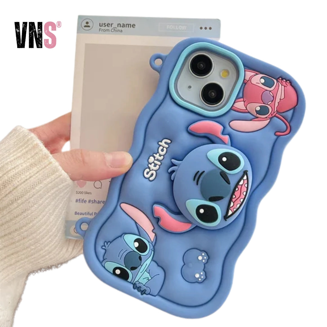 Cartoon Cute Head Holder Phone Case For iphone 16 15 14 Plus 13 12 Pro Max 11 With Lanyard Soft Silicone Cover