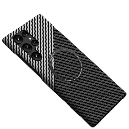 Carbon Fiber Textured Magnetic Phone Case Suitable For SamSung Galaxy S24 S23 S22 S21 Ultra Shock And Wear Protection Rear Cover