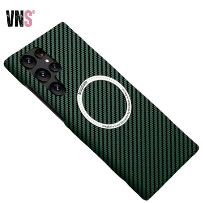 Carbon Fiber Textured Magnetic Phone Case Suitable For SamSung Galaxy S24 S23 S22 S21 Ultra Shock And Wear Protection Rear Cover
