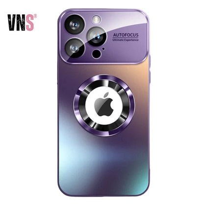 Fashionable Large Window Magnetic Phone Case,For iPhone 16 15 14 13 Pro Max, With Lens Protector,Magsafe Wireless Charging Case