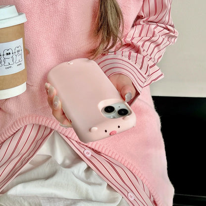 Cartoon Cute 3d Pig Phone Case for IPhone16 15 14 13 12ProMax Plus high quality Silicone Anti-drop Shockproof  Protective Cover