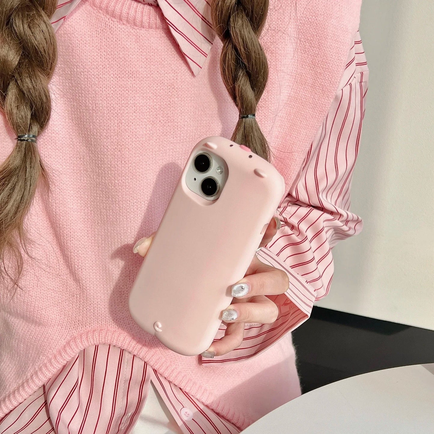 Cartoon Cute 3d Pig Phone Case for IPhone16 15 14 13 12ProMax Plus high quality Silicone Anti-drop Shockproof  Protective Cover