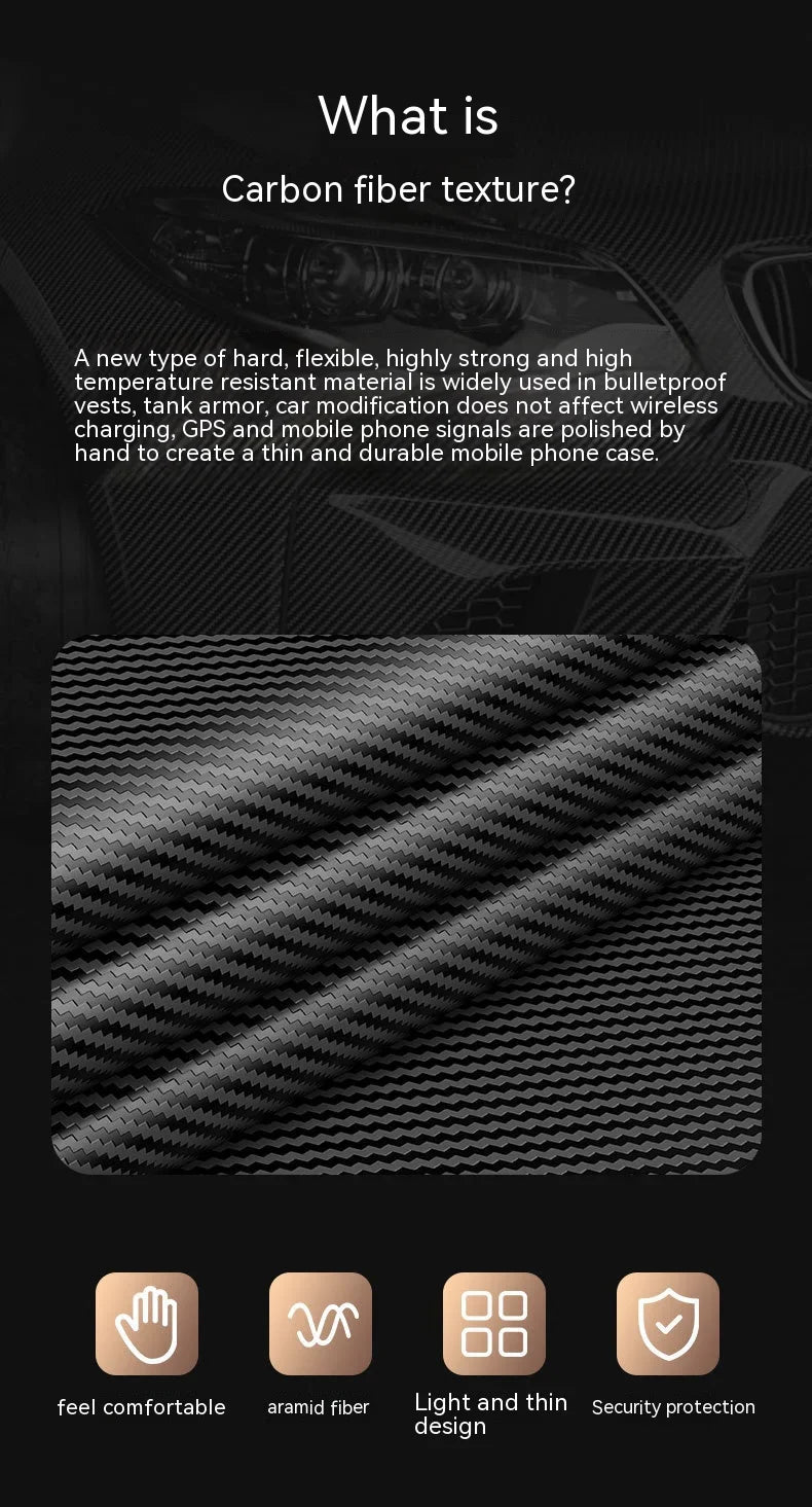 Carbon Fiber Textured Magnetic Phone Case Suitable For SamSung Galaxy S24 S23 S22 S21 Ultra Shock And Wear Protection Rear Cover