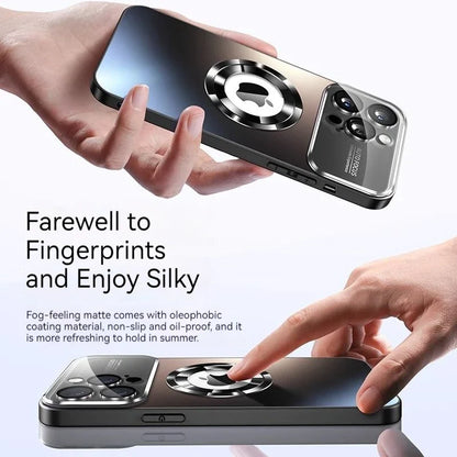 Fashionable Large Window Magnetic Phone Case,For iPhone 16 15 14 13 Pro Max, With Lens Protector,Magsafe Wireless Charging Case
