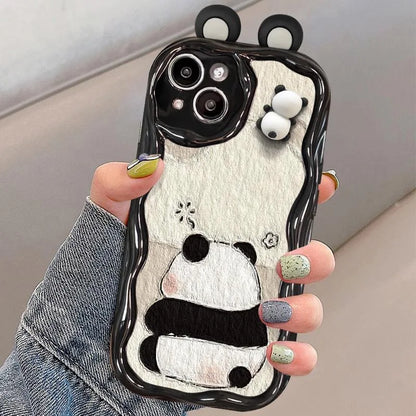 Cartoon Ear Wave TPU Soft Phone Back Case For iPhone 15 14 13 Mini 11 12 14 Pro Max X XS Max XR 7 8 Plus SE Capa