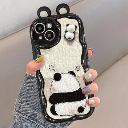 Cartoon Ear Wave TPU Soft Phone Back Case For iPhone 15 14 13 Mini 11 12 14 Pro Max X XS Max XR 7 8 Plus SE Capa