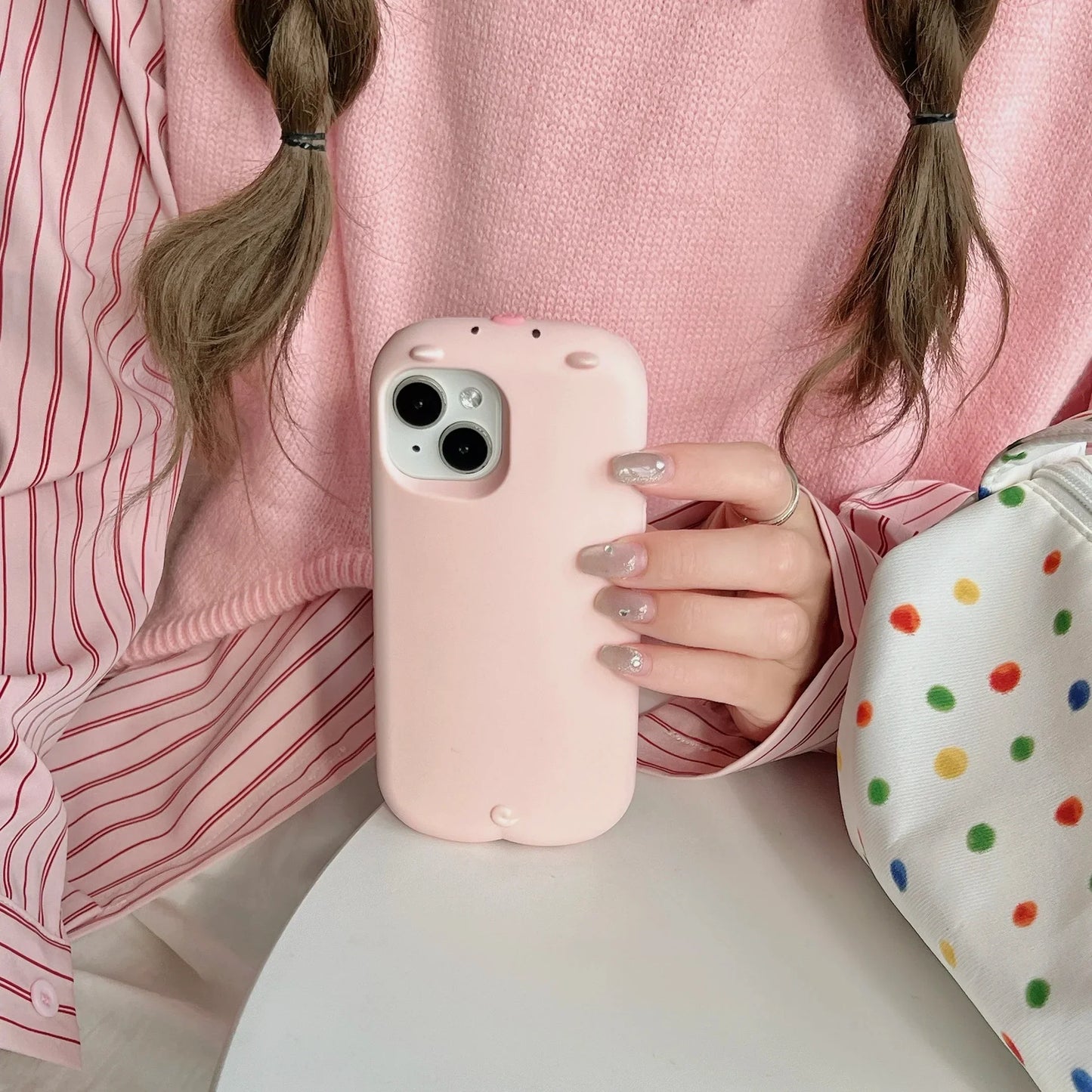 Cartoon Cute 3d Pig Phone Case for IPhone16 15 14 13 12ProMax Plus high quality Silicone Anti-drop Shockproof  Protective Cover