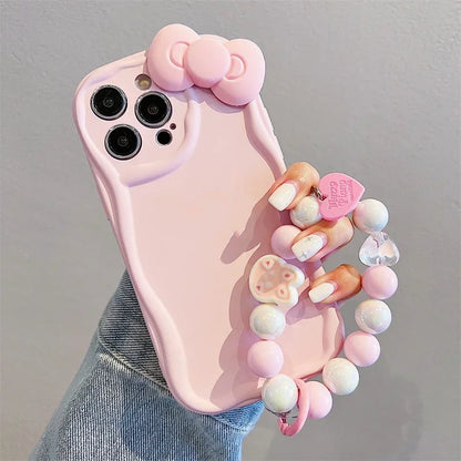 Bow Bunny Round Bracelet Phone Case For iPhone 16 15 14 13 12 11 Pro Max 7 8 Plus for Case