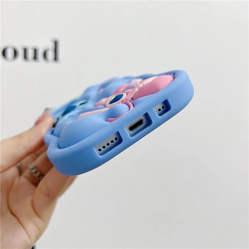 For Samsung Galaxy S24 Ultra S23 Plus S22 S21 S20 FE A53 A14 A54 A04E 3D Cartoon Silicon Wave Side Soft Phone Case