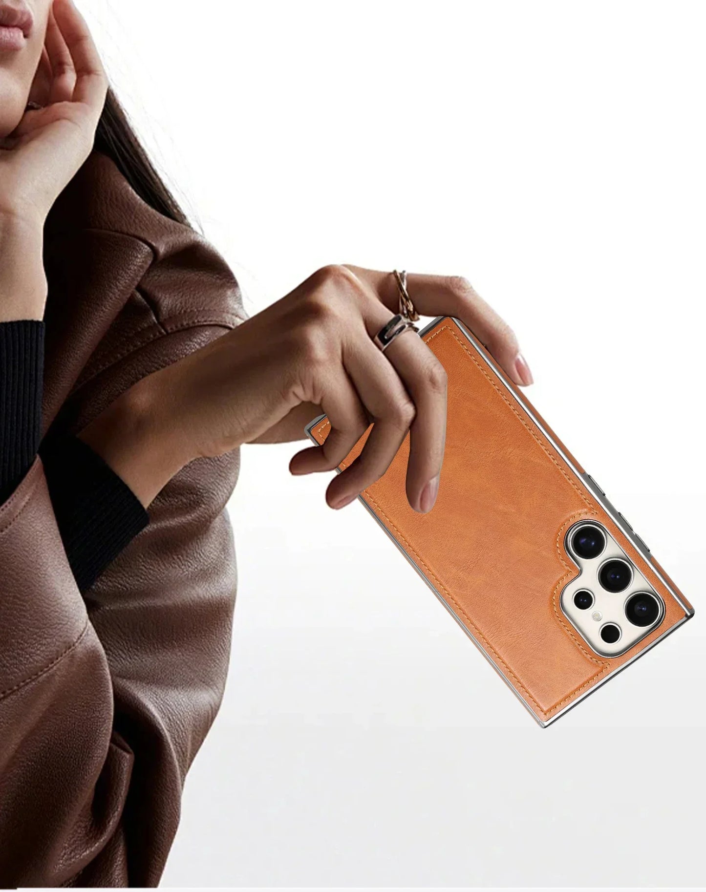 High End Leather Magnetic Phone Case, For Samsung Galaxy S25 S24 S23 Ultra S25 Plus,wireless charging, anti drop protective case
