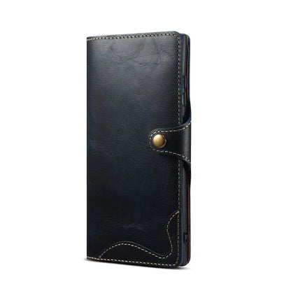 100% Real Cowhide Leather Case For Samsung Galaxy S25 Ultra S24 FE S23 S22 S21 Plus Note 9 10 20 Vintage Card Bag Wallet Cover