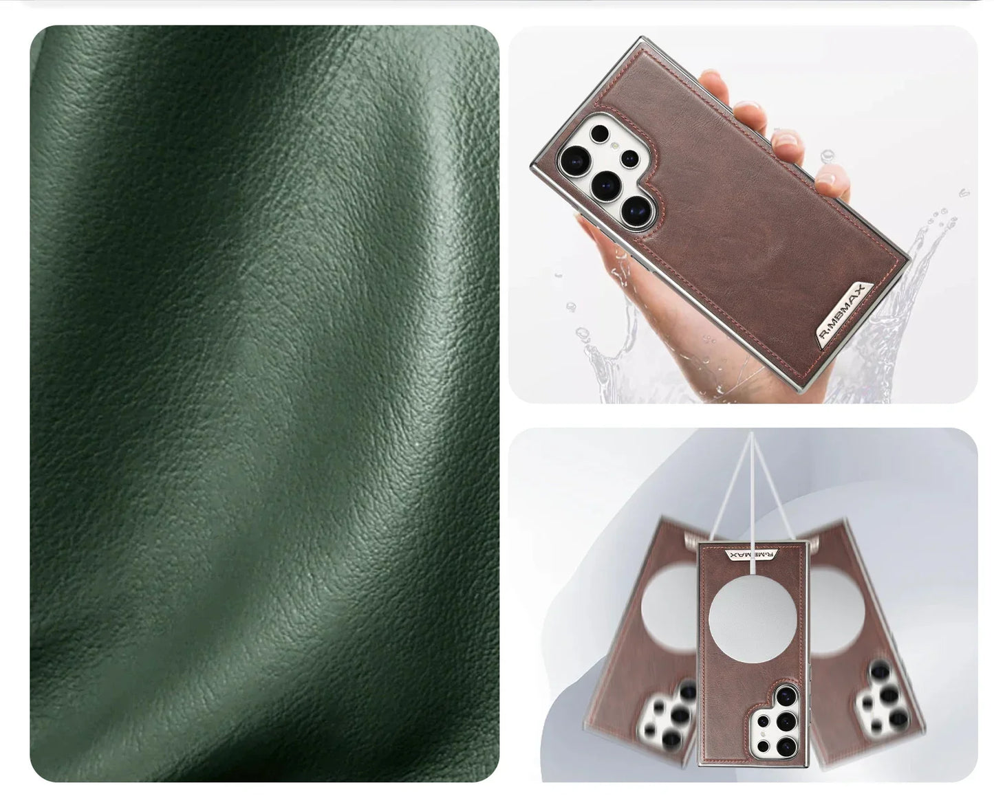 High End Leather Magnetic Phone Case, For Samsung Galaxy S25 S24 S23 Ultra S25 Plus,wireless charging, anti drop protective case