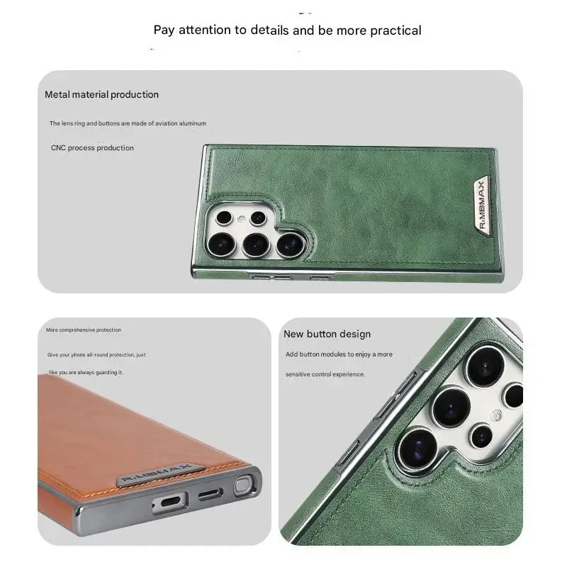 High End Leather Magnetic Phone Case, For Samsung Galaxy S25 S24 S23 Ultra S25 Plus,wireless charging, anti drop protective case