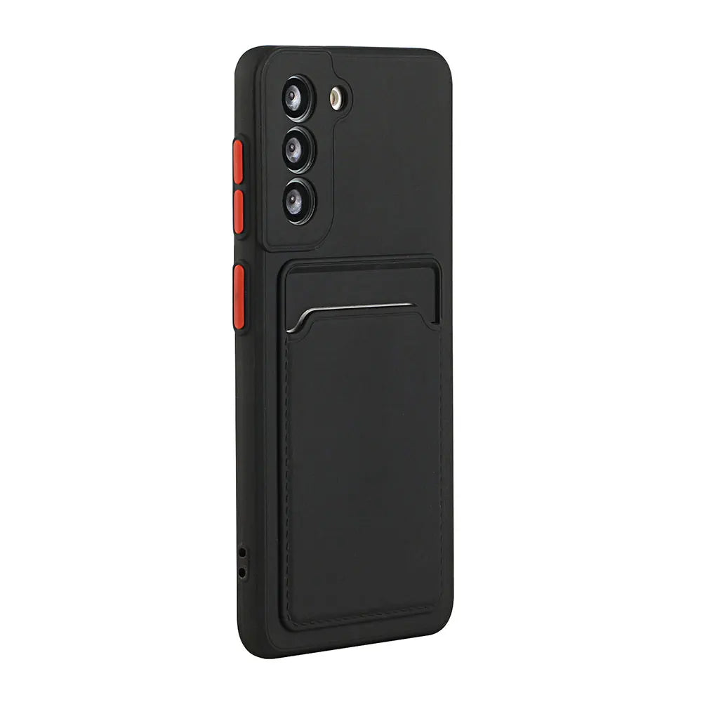 Card Slot Bag Holder Phone Case For Samsung Galaxy S24 S23 S22 S21 S20 Plus FE Note 20 Ultra Bumper Wallet Soft Shockproof Cover