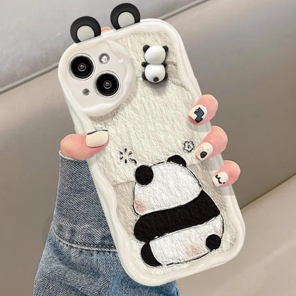 Cartoon Ear Wave TPU Soft Phone Back Case For iPhone 15 14 13 Mini 11 12 14 Pro Max X XS Max XR 7 8 Plus SE Capa