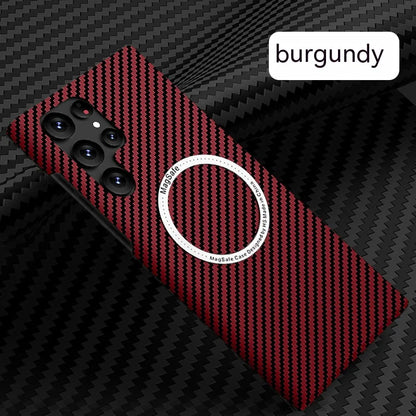 Carbon Fiber Textured Magnetic Phone Case Suitable For SamSung Galaxy S24 S23 S22 S21 Ultra Shock And Wear Protection Rear Cover