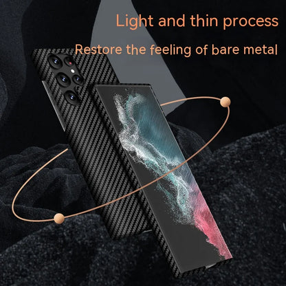 Carbon Fiber Textured Magnetic Phone Case Suitable For SamSung Galaxy S24 S23 S22 S21 Ultra Shock And Wear Protection Rear Cover