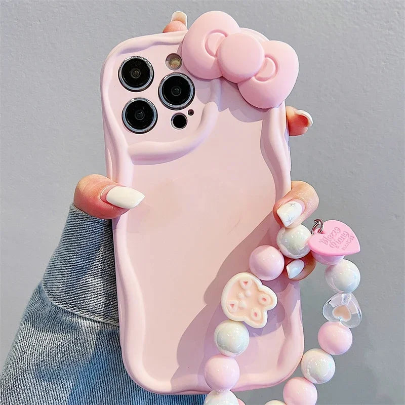 Bow Bunny Round Bracelet Phone Case For iPhone 16 15 14 13 12 11 Pro Max 7 8 Plus for Case